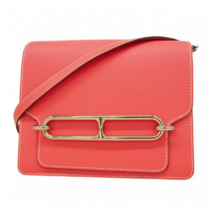 Hermes Shoulder Bag Louris 23 Evercolor Rose Tyrian Silver Hardware C Engraved