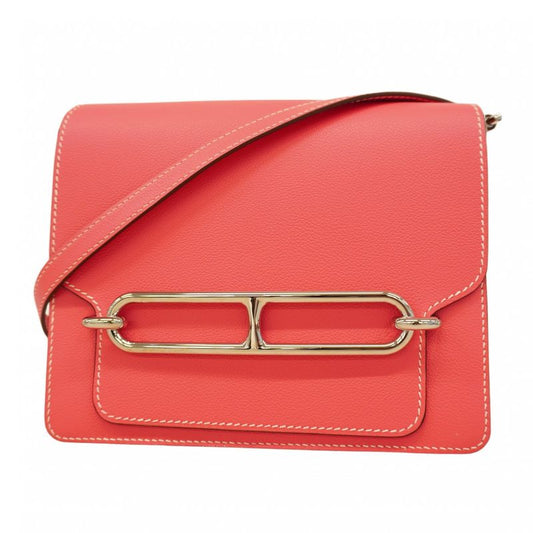 Hermes Shoulder Bag Louris 23 Evercolor Rose Tyrian Silver Hardware C Engraved