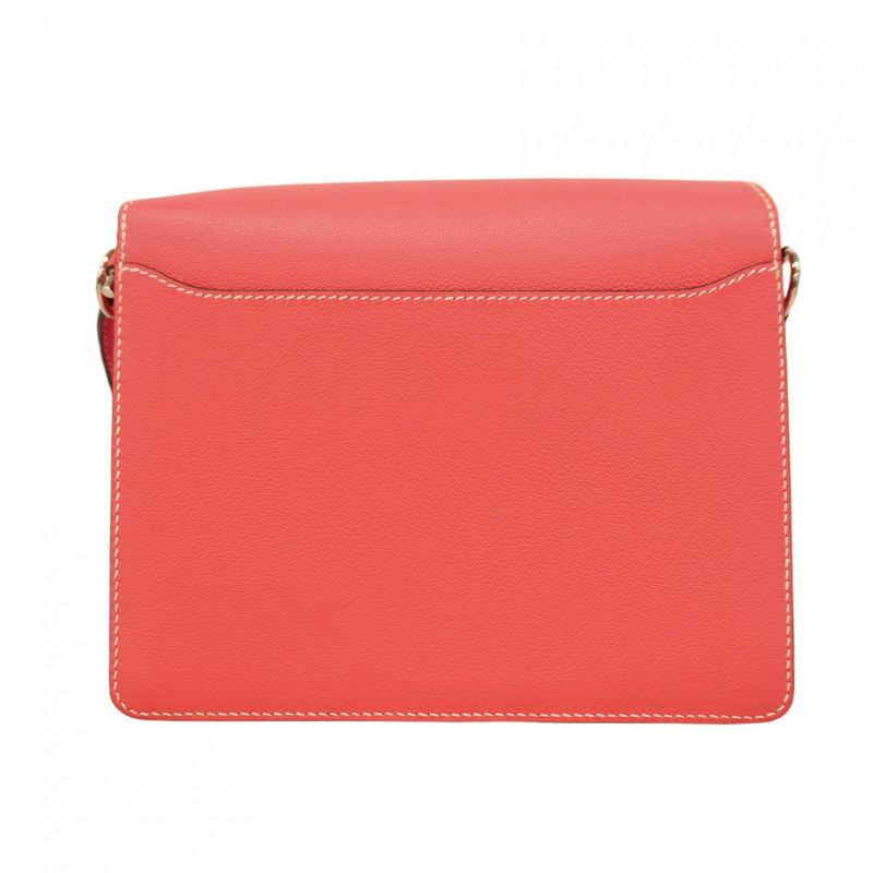 Hermes Shoulder Bag Louris 23 Evercolor Rose Tyrian Silver Hardware C Engraved