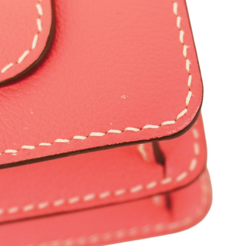 Hermes Shoulder Bag Louris 23 Evercolor Rose Tyrian Silver Hardware C Engraved