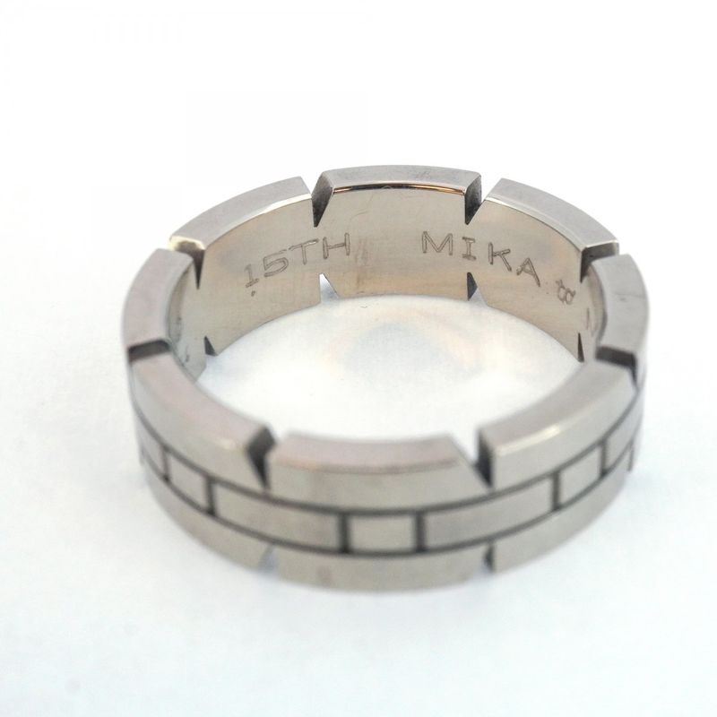 Cartier Ring Tank Française 18k White Gold White Gold #54 Ladies