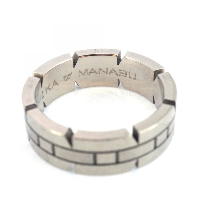 Cartier Ring Tank Française 18k White Gold White Gold #54 Ladies