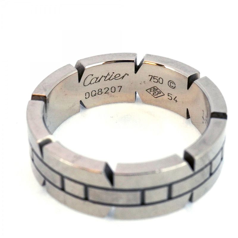 Cartier Ring Tank Française 18k White Gold White Gold #54 Ladies