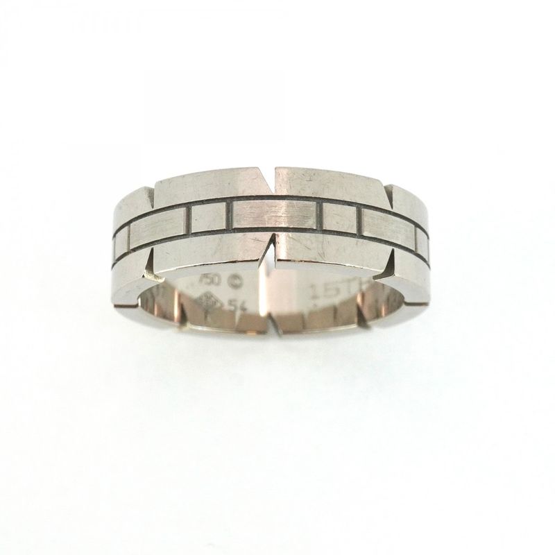 Cartier Ring Tank Française 18k White Gold White Gold #54 Ladies