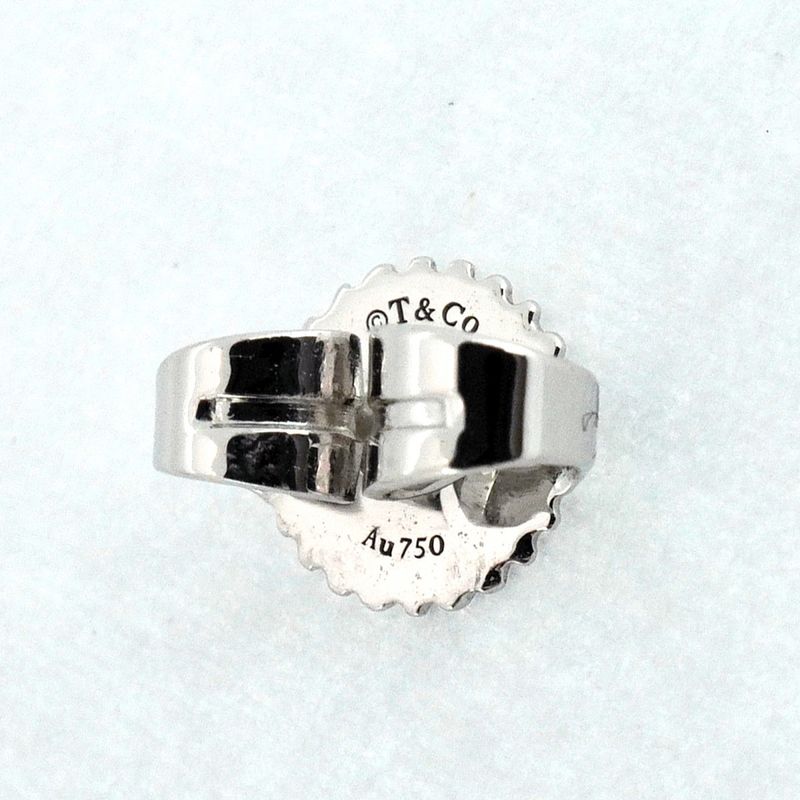 Tiffany & Co Earrings T One Hoop 18k White Gold White Gold Diamond 0.20ct Men