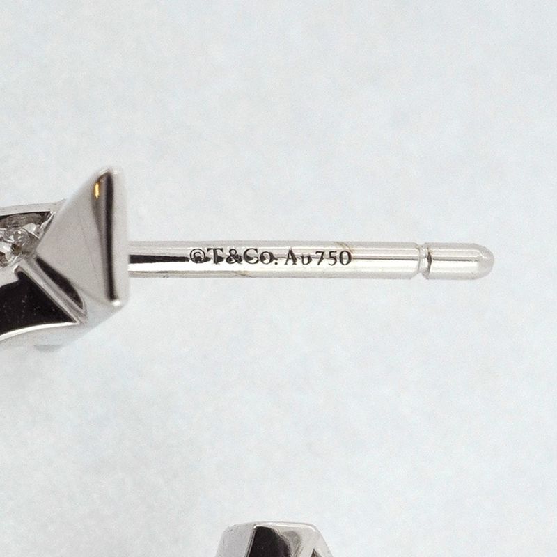 Tiffany & Co Earrings T One Hoop 18k White Gold White Gold Diamond 0.20ct Men