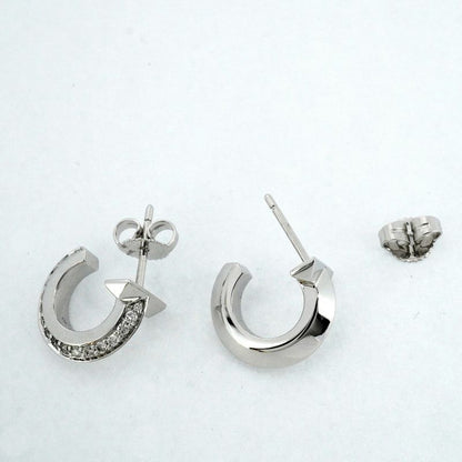 Tiffany & Co Earrings T One Hoop 18k White Gold White Gold Diamond 0.20ct Men