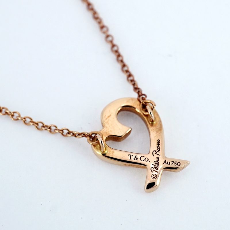 Tiffany & Co Necklace Loving Heart 18k Pink Gold Pink Gold Ladies