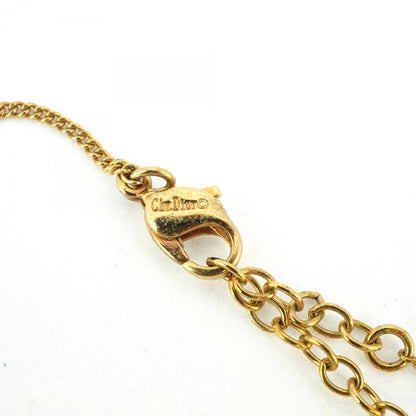 Christian Dior Necklace Dior Logo Round Shape Circle GP Plating Gold Ladies