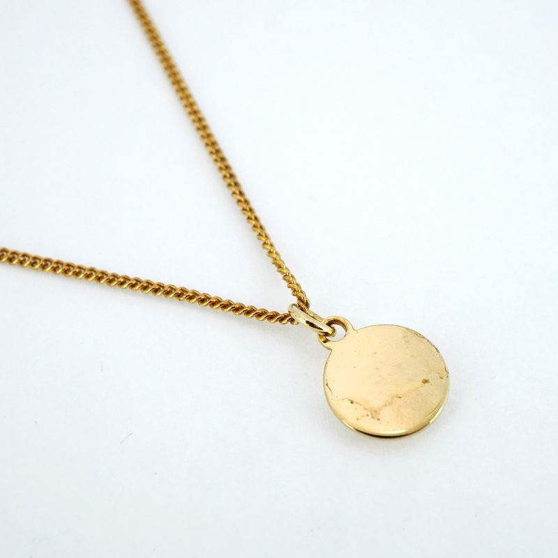 Christian Dior Necklace Dior Logo Round Shape Circle GP Plating Gold Ladies