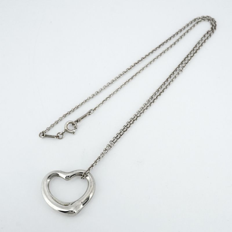 Tiffany & Co. Open Heart Necklace, Silver 925, Women's
