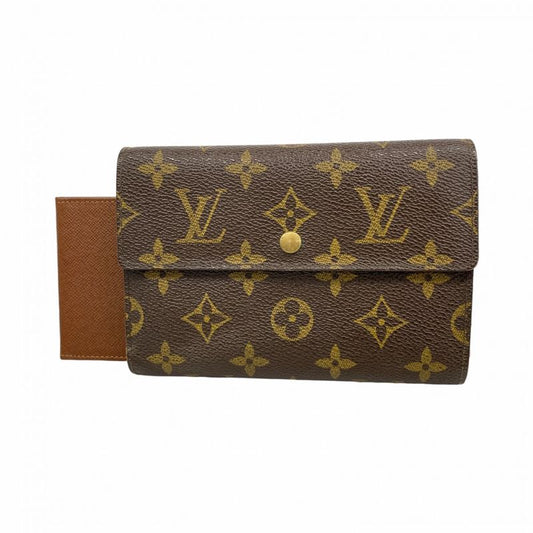 Louis Vuitton Trifold Wallet Monogram Porte Tresor Etuy Papier M61202 Brown