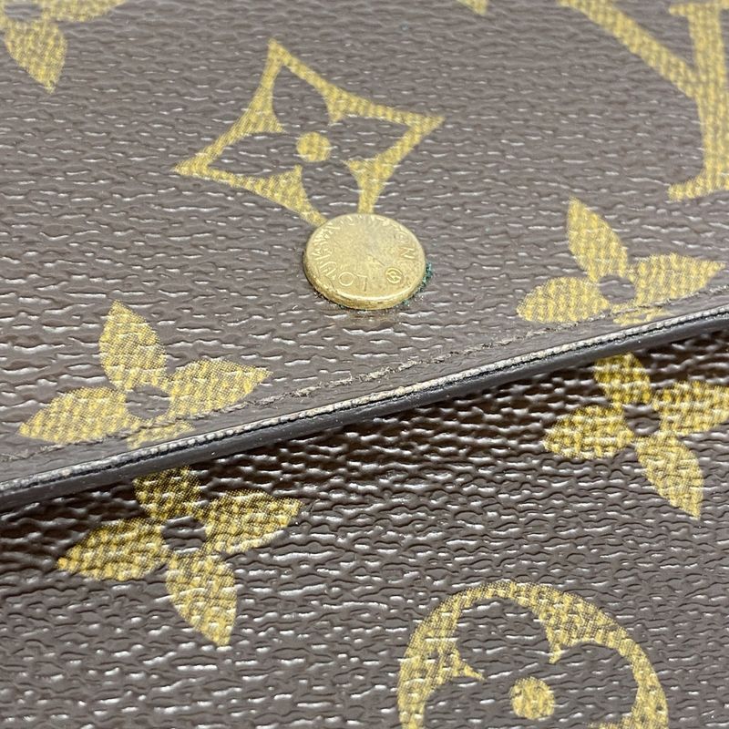 Louis Vuitton Trifold Wallet Monogram Porte Tresor Etuy Papier M61202 Brown
