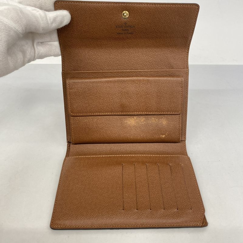 Louis Vuitton Trifold Wallet Monogram Porte Tresor Etuy Papier M61202 Brown