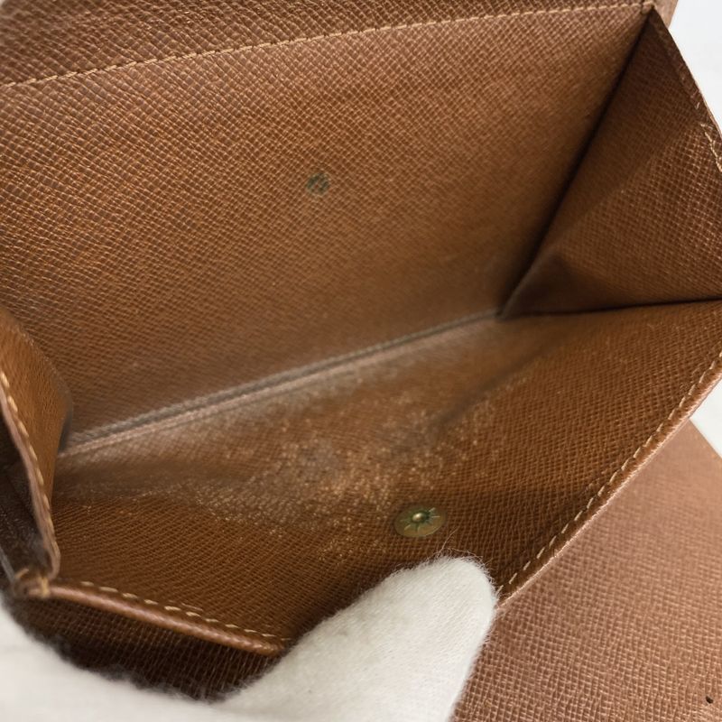 Louis Vuitton Trifold Wallet Monogram Porte Tresor Etuy Papier M61202 Brown