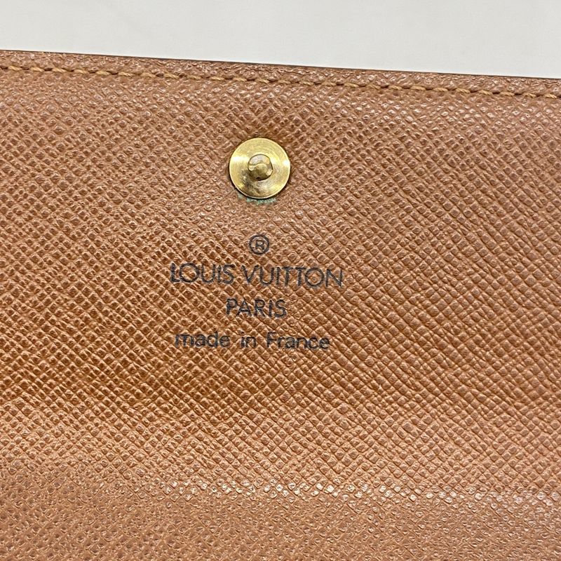 Louis Vuitton Trifold Wallet Monogram Porte Tresor Etuy Papier M61202 Brown