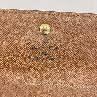 Louis Vuitton Trifold Wallet Monogram Porte Tresor Etuy Papier M61202 Brown