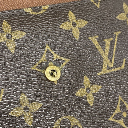 Louis Vuitton Trifold Wallet Monogram Porte Tresor Etuy Papier M61202 Brown