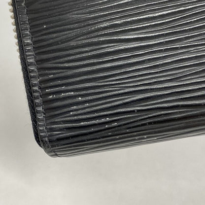 Louis Vuitton Long Wallet Epi Portefeuille Clemence M60915 Noir Black Women's