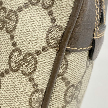 Gucci Pouch GG Supreme Sherry Line 32 014 3553 PVC Brown Gold Hardware Women's