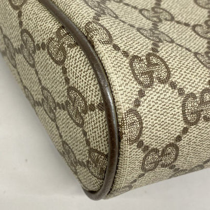 Gucci Pouch GG Supreme Sherry Line 32 014 3553 PVC Brown Gold Hardware Women's