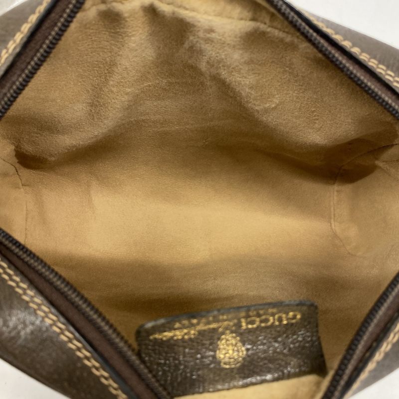 Gucci Pouch GG Supreme Sherry Line 32 014 3553 PVC Brown Gold Hardware Women's