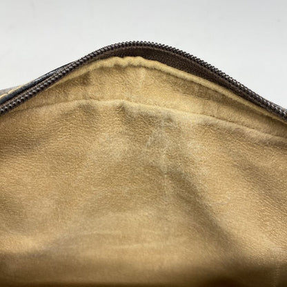 Gucci Pouch GG Supreme Sherry Line 32 014 3553 PVC Brown Gold Hardware Women's