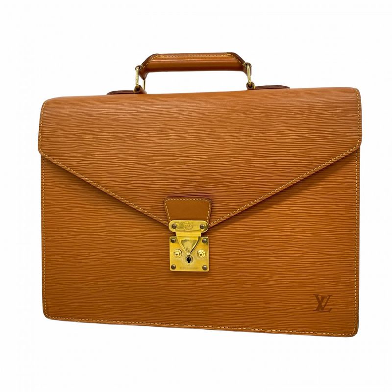 Louis Vuitton Briefcase Epi Serviette Conseil M54428 Zipang Gold Men's