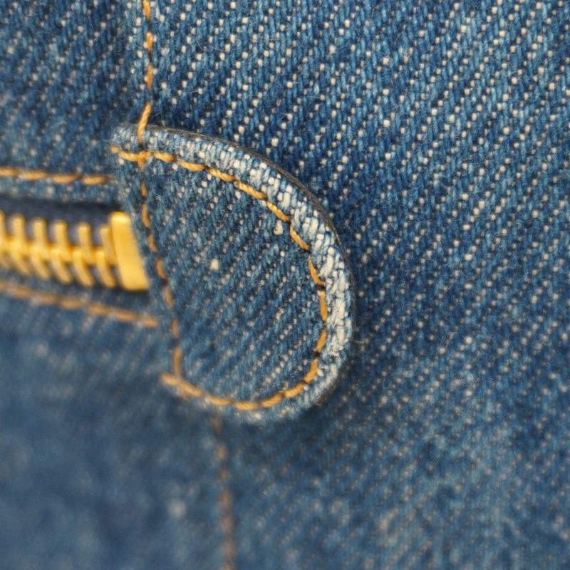 Chanel Vanity Bag Denim Blue Gold Hardware Women's