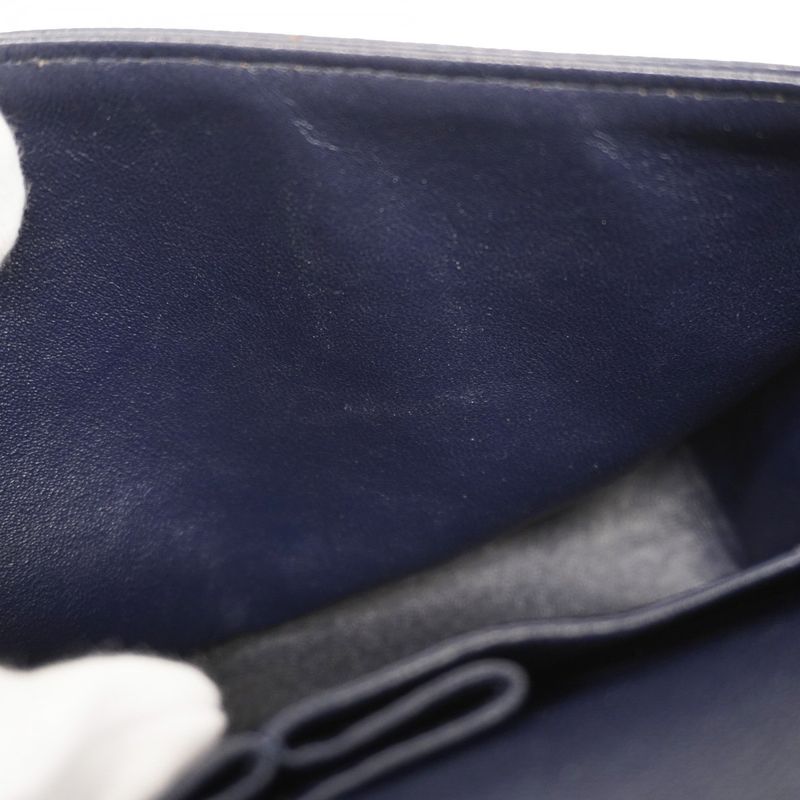 Chanel Shoulder Bag Matelasse Caviar Skin Navy Silver Hardware Women's