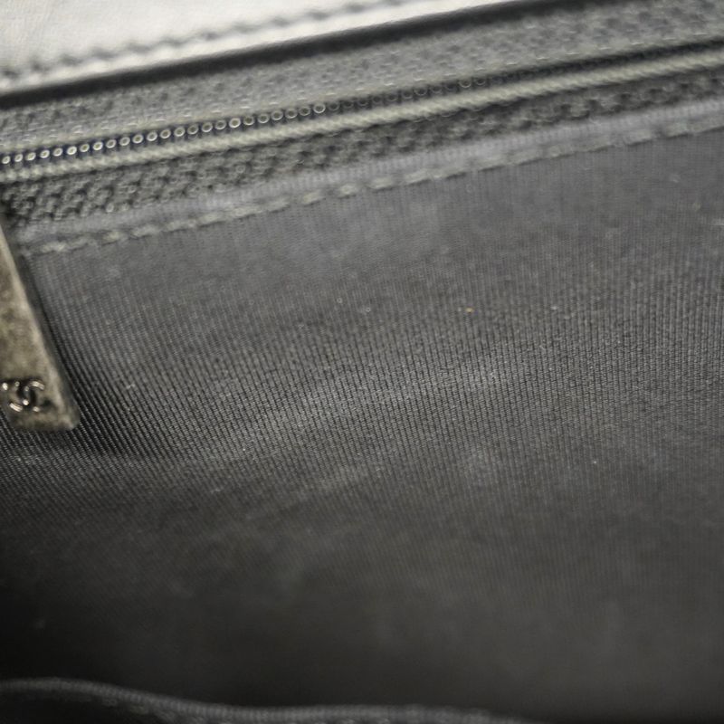 Chanel Shoulder Bag Boy Chanel Patent Leather Black Silver Hardware Ladies