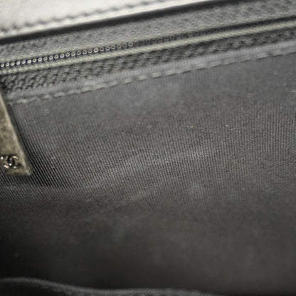 Chanel Shoulder Bag Boy Chanel Patent Leather Black Silver Hardware Ladies