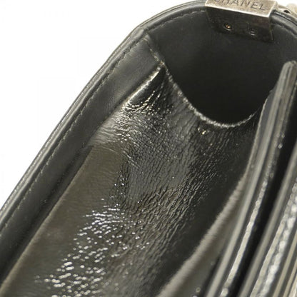 Chanel Shoulder Bag Boy Chanel Patent Leather Black Silver Hardware Ladies