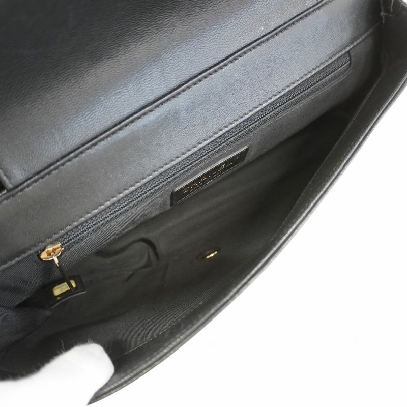 Chanel Shoulder Bag V Stitch Lambskin Black Chien Pangold Hardware Women's