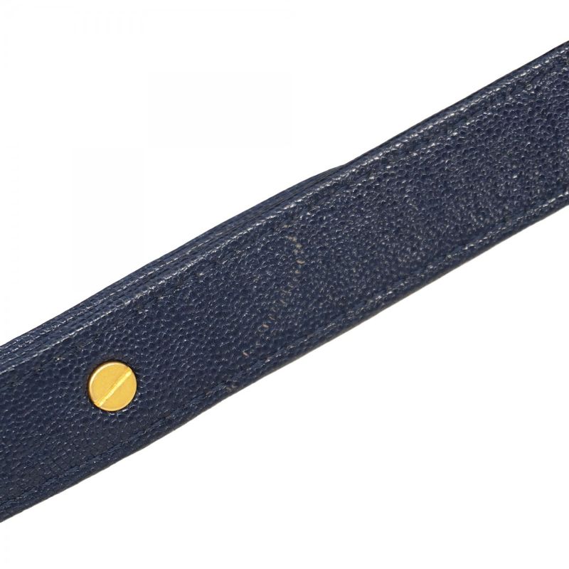 Chanel Shoulder Bag Boy Chanel Caviar Skin Navy Gold Hardware Ladies