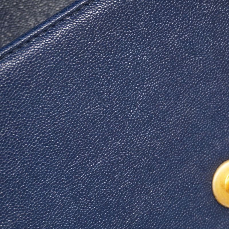 Chanel Shoulder Bag Boy Chanel Caviar Skin Navy Gold Hardware Ladies