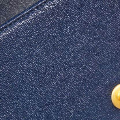 Chanel Shoulder Bag Boy Chanel Caviar Skin Navy Gold Hardware Ladies