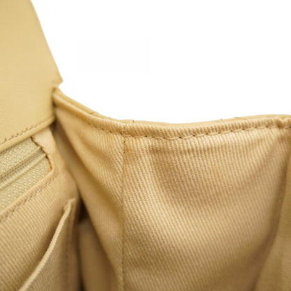 Chanel Shoulder Bag Big Matelasse Leather Beige Silver Hardware Women's