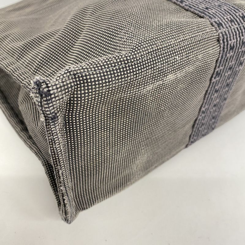 Hermes Tote Bag Her Line MM Canvas Gray Silver Hardware Women