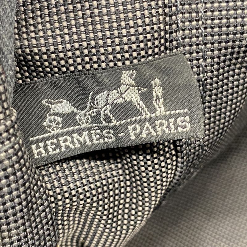 Hermes Tote Bag Her Line MM Canvas Gray Silver Hardware Women