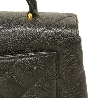 Chanel Handbag Matelasse Caviar Skin Black Gold Hardware Women's