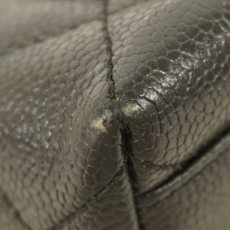 Chanel Handbag Matelasse Caviar Skin Black Gold Hardware Women's