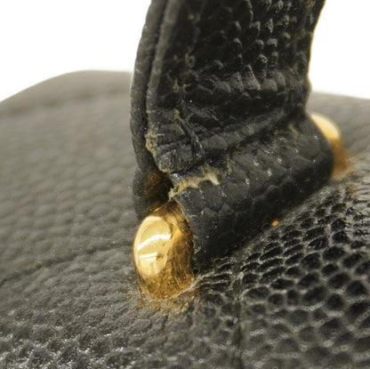 Chanel Handbag Matelasse Caviar Skin Black Gold Hardware Women's