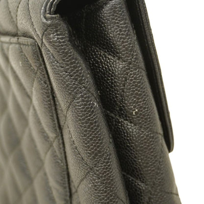 Chanel Handbag Matelasse Caviar Skin Black Gold Hardware Women's