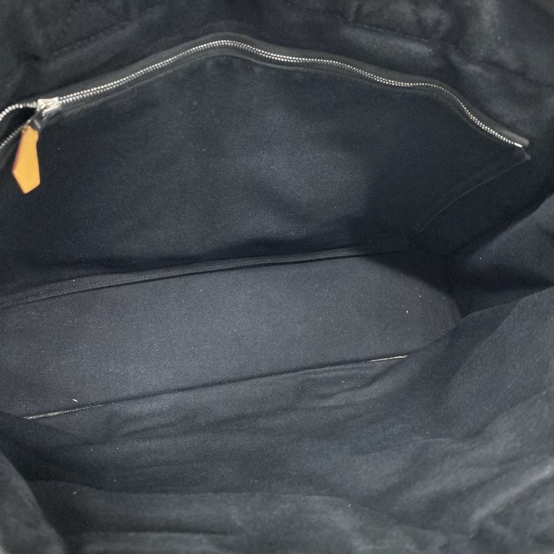 Hermes Tote Bag Fourre Tout MM Canvas Black Silver Hardware Ladies