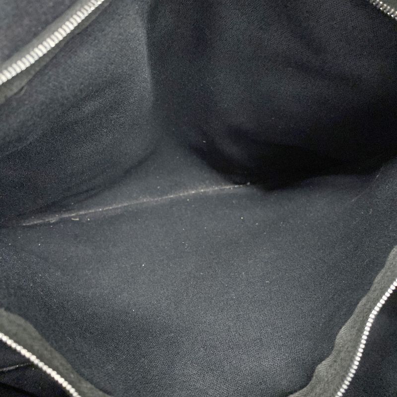 Hermes Tote Bag Fourre Tout MM Canvas Black Silver Hardware Ladies