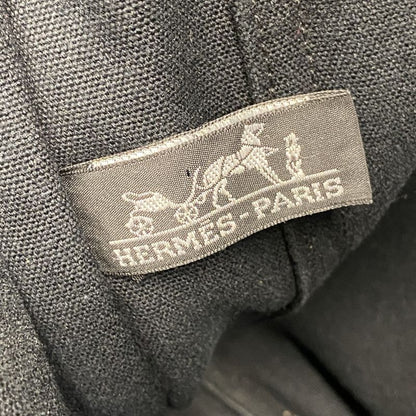 Hermes Tote Bag Fourre Tout MM Canvas Black Silver Hardware Ladies