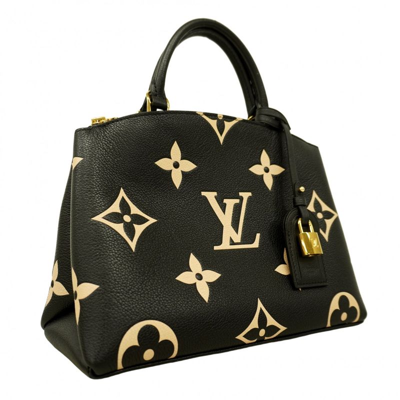 Louis Vuitton Handbag Monogram Empreinte Bicolor Petit Palais PM M58913 Black