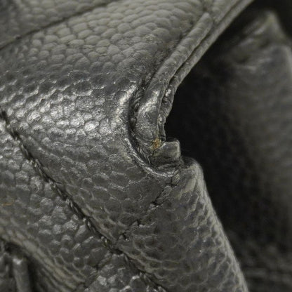 Chanel Handbag Matelasse Caviar Skin Black Gold Hardware Women's