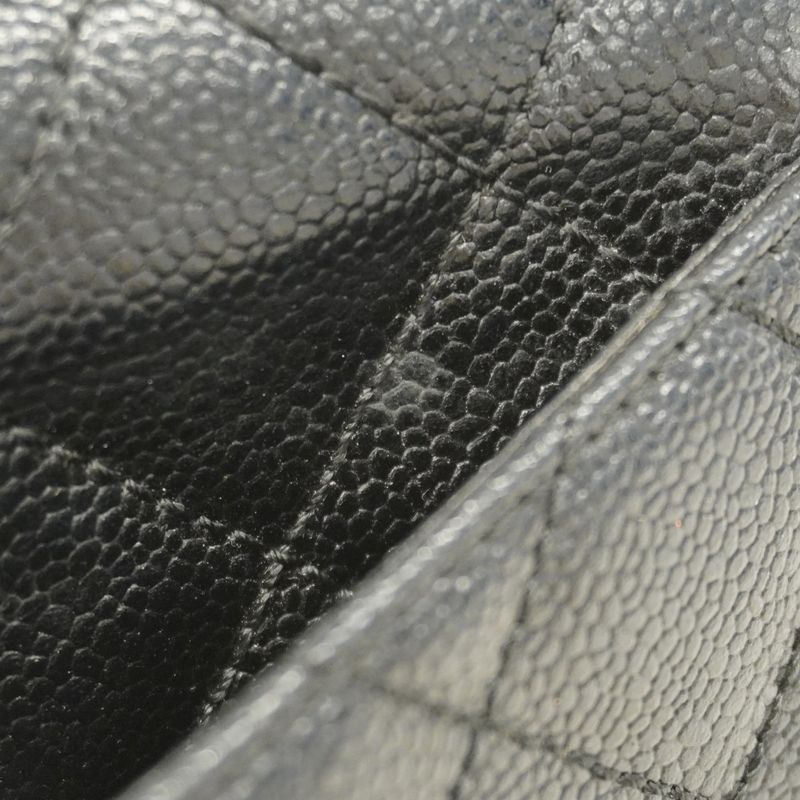 Chanel Handbag Matelasse Caviar Skin Black Gold Hardware Women's